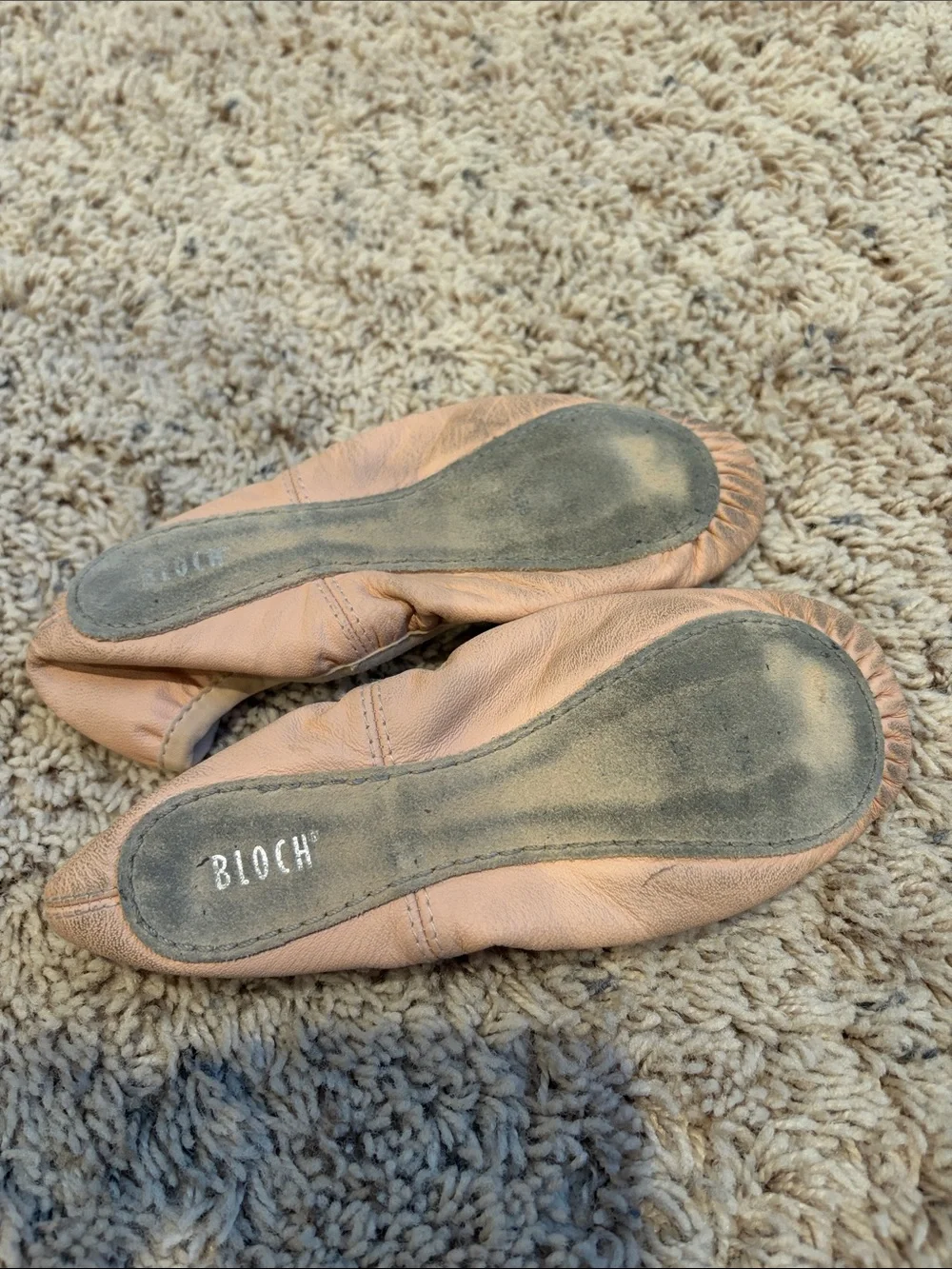 Bloch Kids Pink Ballet Slippers with Heart-Print Insole